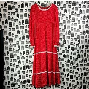 Vintage 70s prairie maxi dress gunny sack style